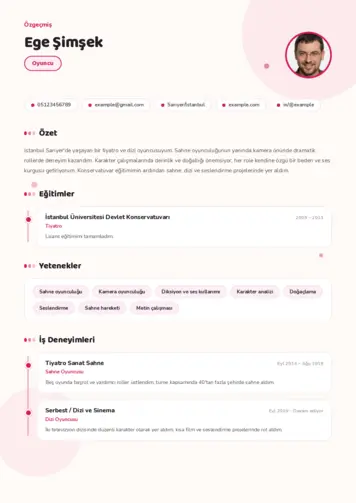 Oyuncu cv indir